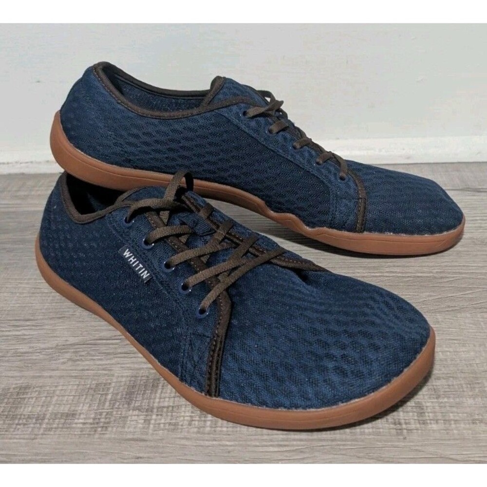 Whitin Minimalist Barefoot Shoes Mens Size EU 47 US 13 Mesh Lace Up Blue